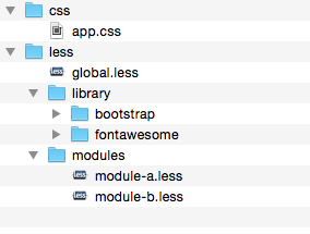 folder structure for less files